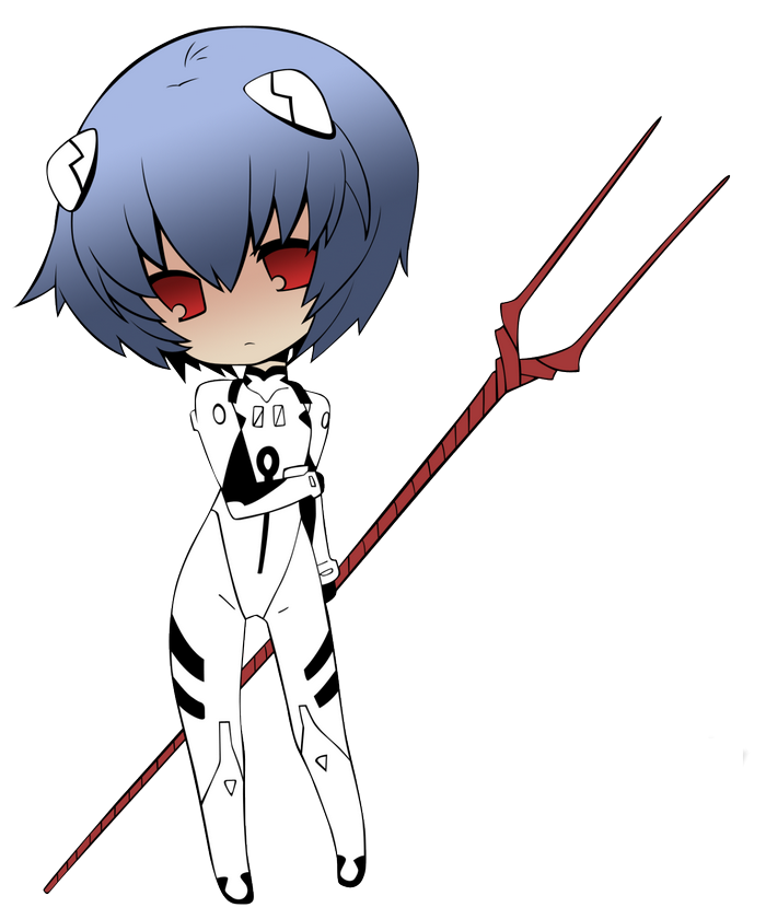 Rei Ayanami from Neon Genesis Evangelion with Spear