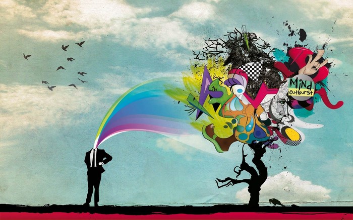 Surreal Mind Outburst Illustration