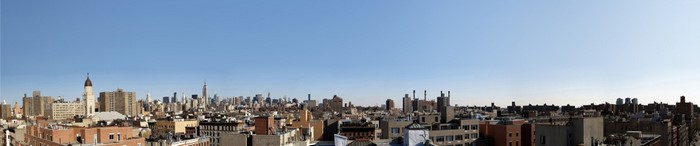 New York City skyline panorama with Empire State Building
