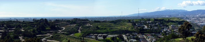 Panoramic view of Los Angeles basin and mountains