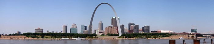 St. Louis Gateway Arch and Skyline Panorama