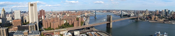 New York City skyline with Brooklyn and Manhattan Bridges