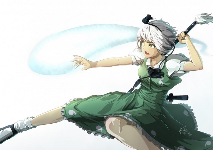Konpaku Youmu from Touhou wielding a sword