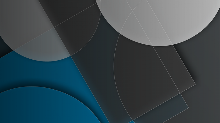 Abstract geometric shapes with blue and gray circles