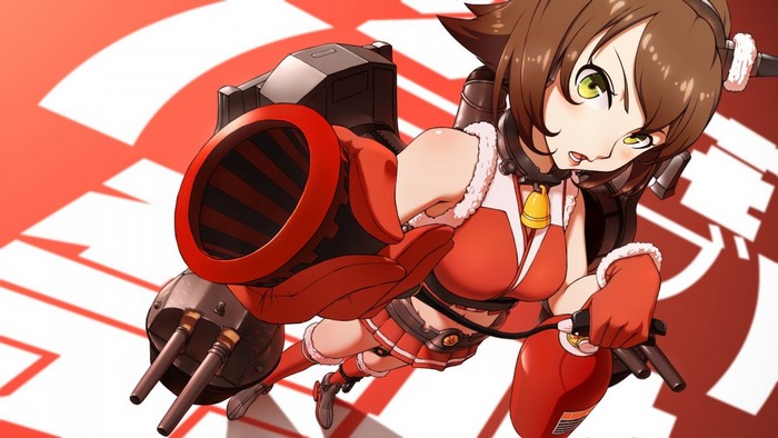 Mutsu from Kantai Collection in Christmas outfit