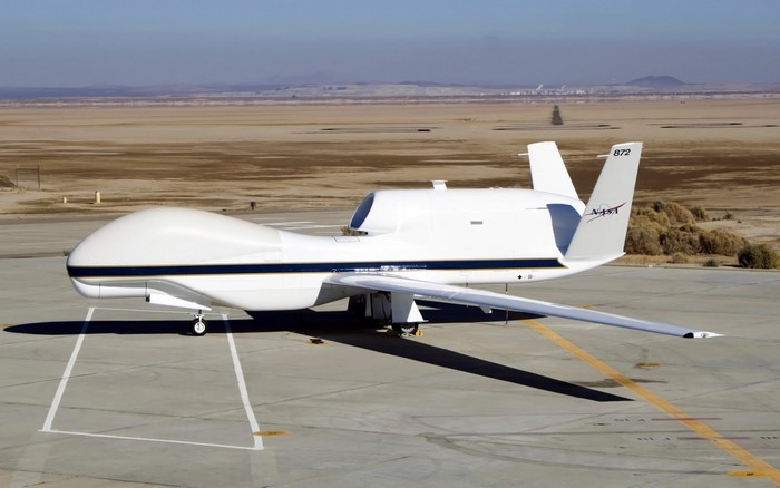 NASA Northrop Grumman RQ-4 Global Hawk aircraft on tarmac