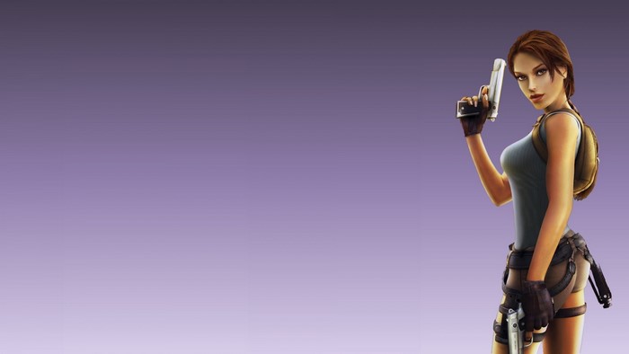 Lara Croft from Tomb Raider holding pistols