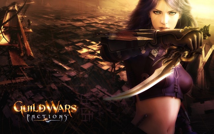 Woman warrior with dagger from Guild Wars Factions