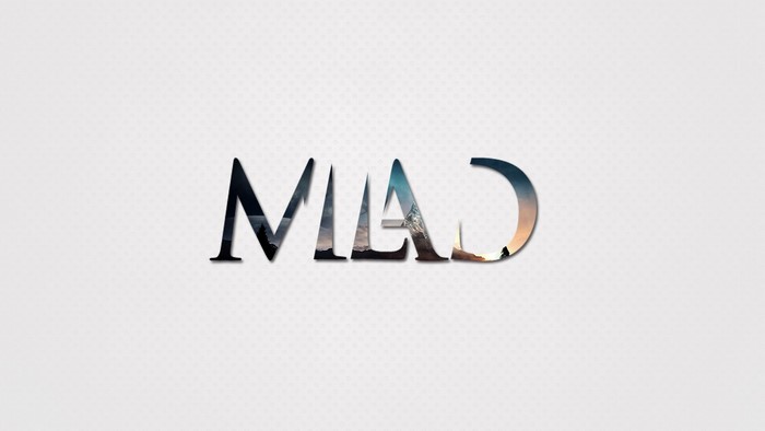 Typography with mountain landscape