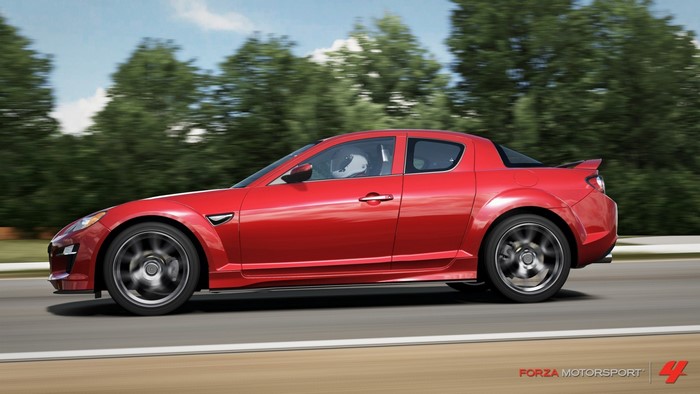 Red Mazda RX-8 driving in Forza Motorsport 4