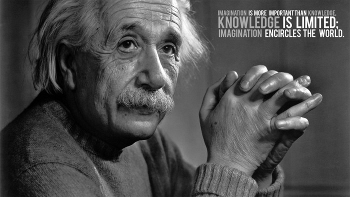 Albert Einstein Thoughtful Black and White Portrait