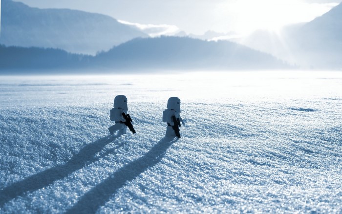 LEGO Star Wars Snowtroopers on a frozen landscape