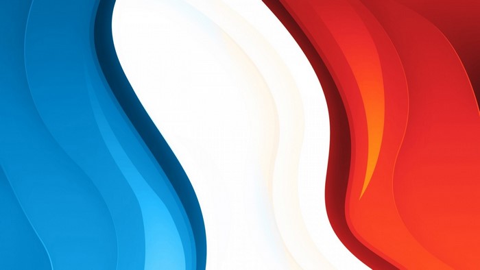 Abstract Wavy Blue, White, and Red Design