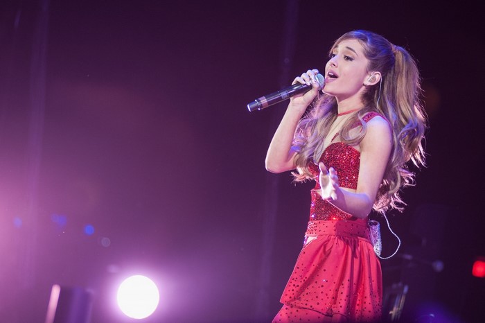 Ariana Grande performing on stage