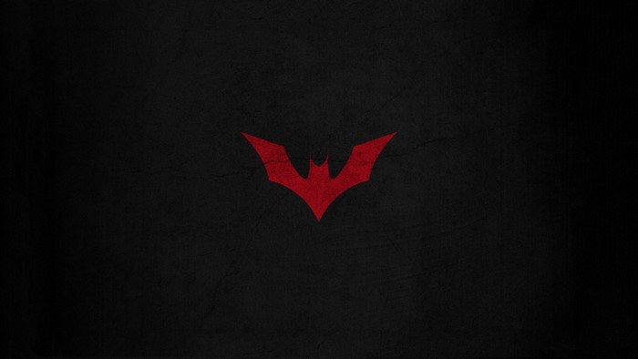 Red Batman Beyond logo on black background