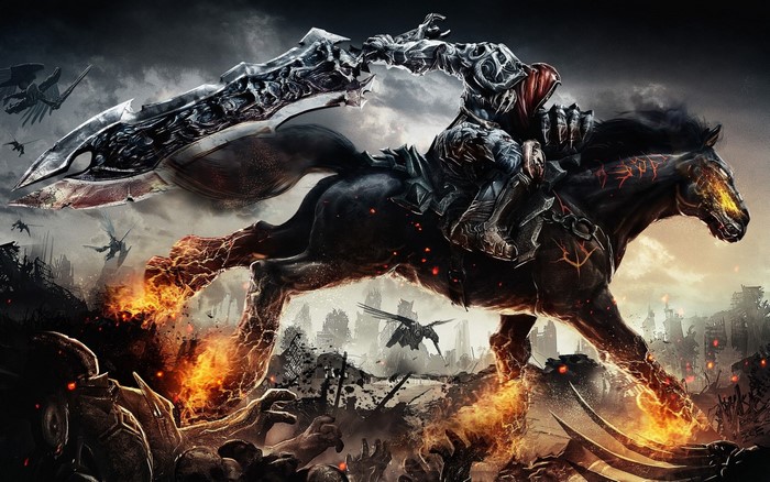 War from Darksiders on a flaming horse