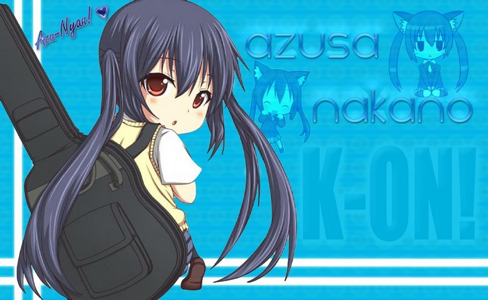 Nakano Azusa from K-ON! with guitar case