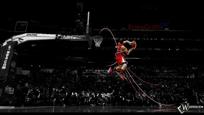 Blake Griffin performing a slam dunk