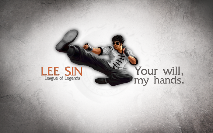 Lee Sin from League of Legends performing a kick