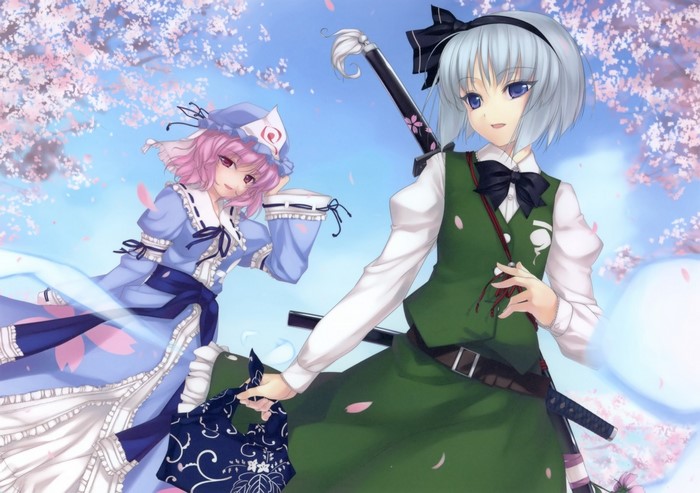 Konpaku Youmu and Saigyouji Yuyuko from Touhou