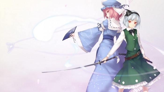 Konpaku Youmu and Saigyouji Yuyuko from Touhou