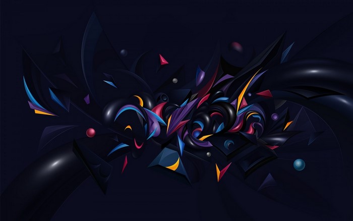 Abstract 3D digital art with dark colors