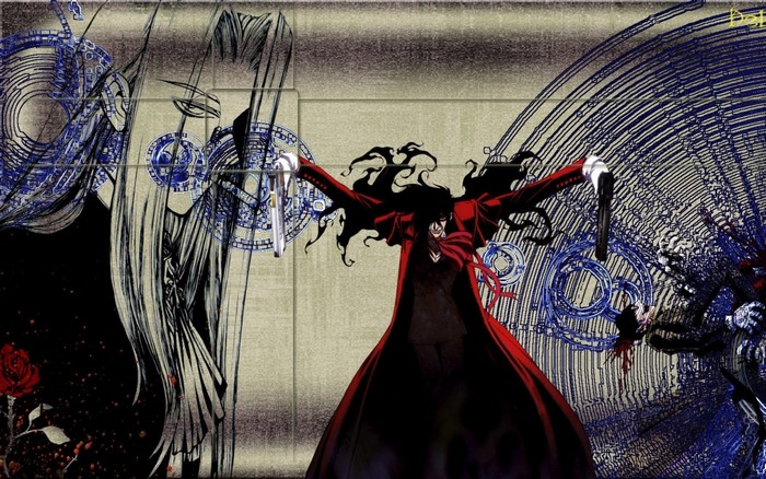 Alucard from Hellsing with magical circles