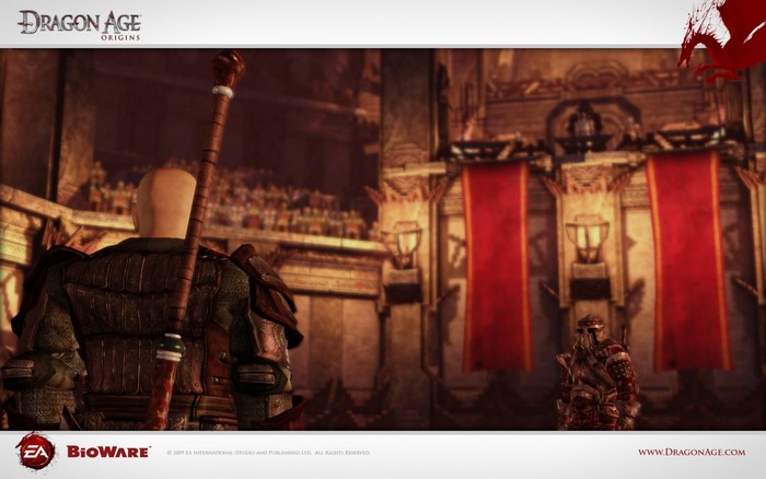 Dragon Age: Origins screenshot with two armored figures