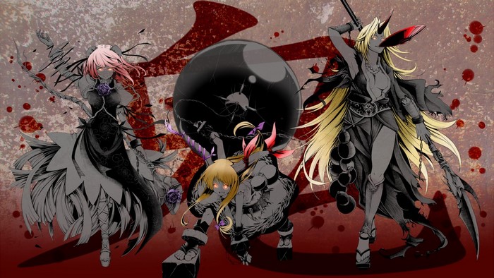 Touhou Project characters: Ibaraki Kasen, Hoshiguma Yuugi, Ibuki Suika