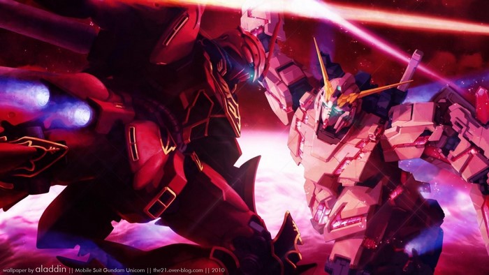 RX-0 Unicorn Gundam and Sinanju from Mobile Suit Gundam Unicorn