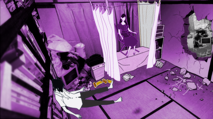 The Tatami Galaxy: Watashi and a woman in a room