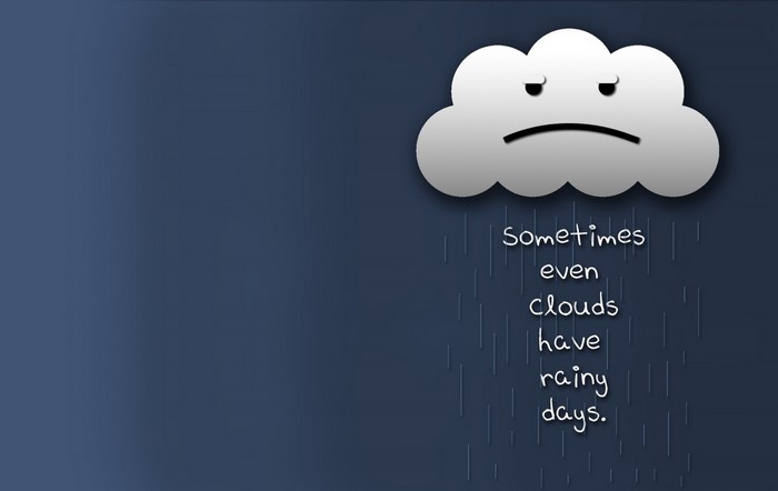 Sad cloud with text illustration