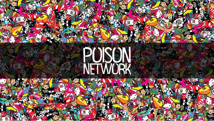 Poison Network logo with sticker art