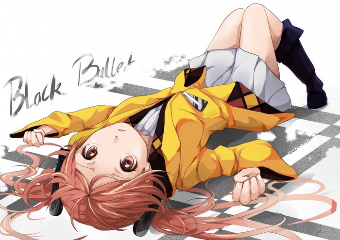 Aihara Enju from Black Bullet lying down