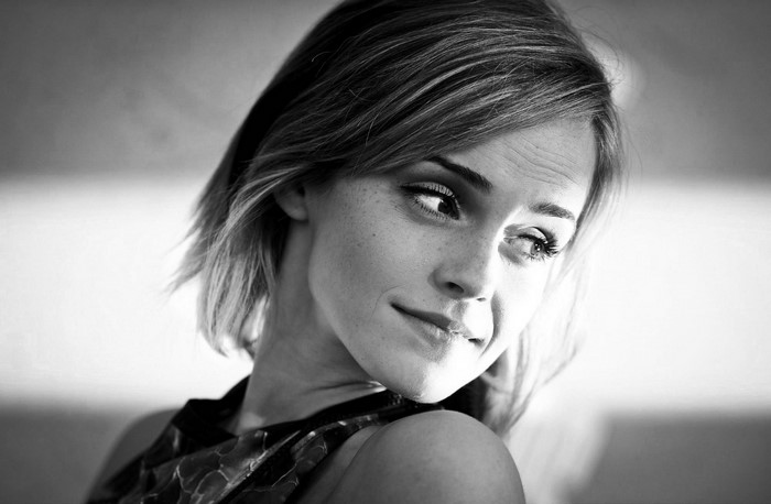 Emma Watson Black and White Portrait