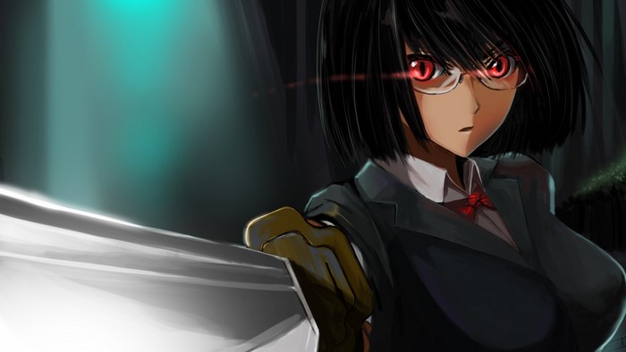 Sonohara Anri from Durarara holding a sword