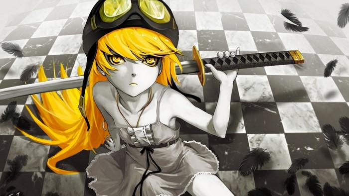 Oshino Shinobu from Monogatari Series with Katana
