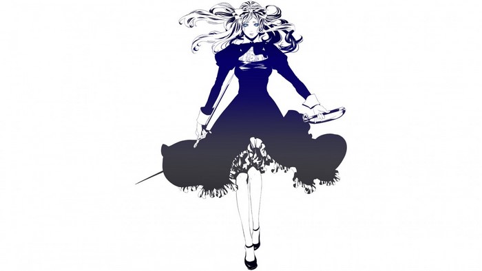 Anime girl with sword and pistol