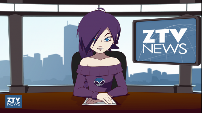 Zone Tan as a news anchor for ZTV News