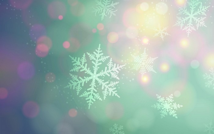 Winter snowflakes and bokeh lights