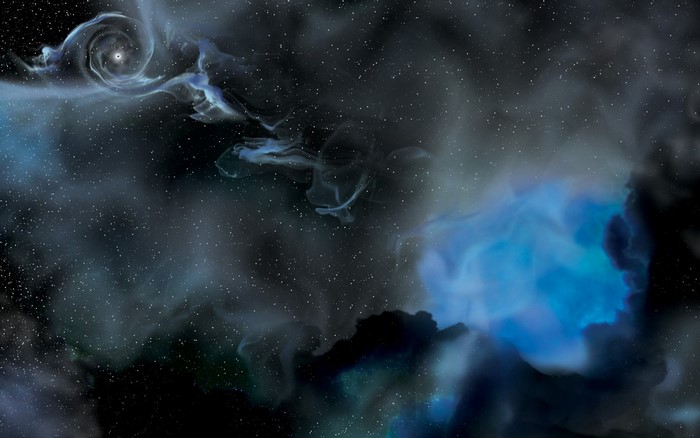 Artwork of a black hole and nebula in space