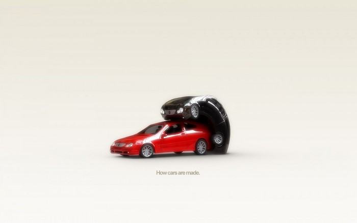 Miniature cars simulating reproduction