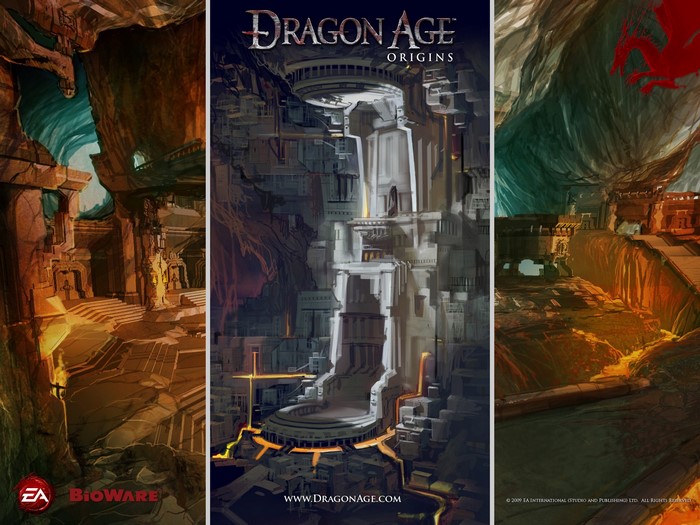 Dragon Age Origins promotional art collage