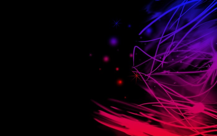 Abstract neon light streaks on black background