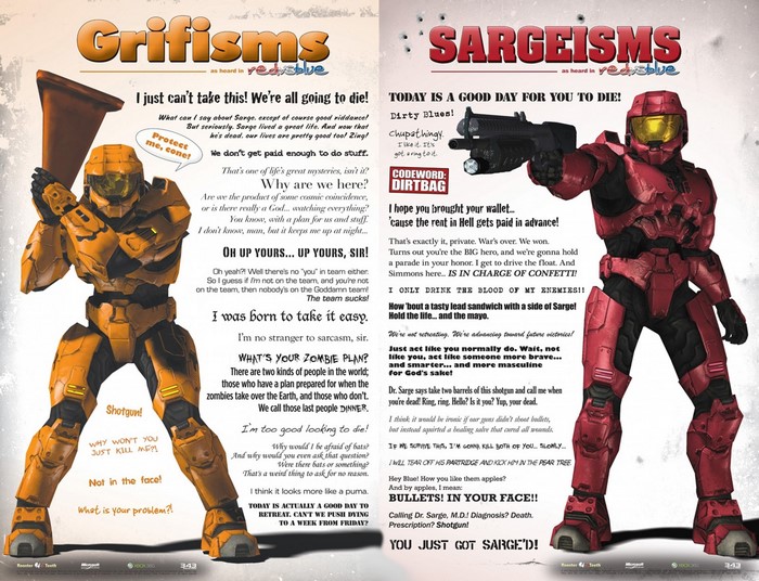 Red vs. Blue Grifisms and Sargeisms Poster