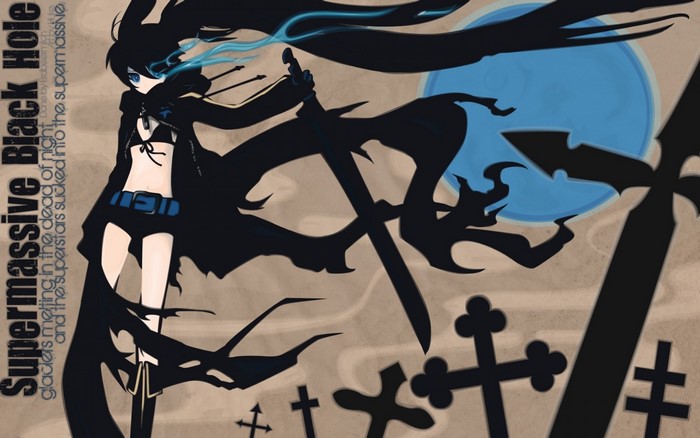 Black Rock Shooter with swords and crosses