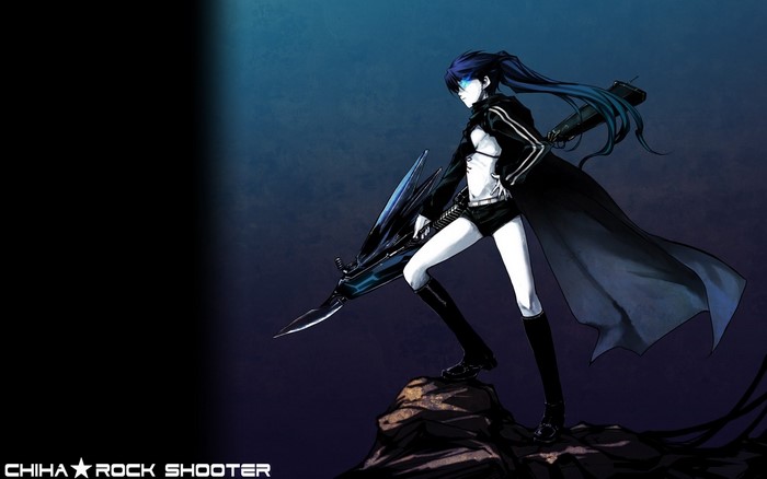 Black Rock Shooter with a large weapon