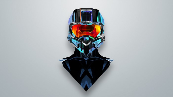Geometric Spartan Helmet by Justin Maller