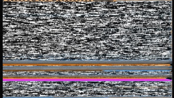 Glitch art with horizontal lines and static