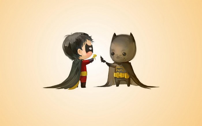 Chibi Batman and Robin